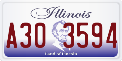 IL license plate A303594