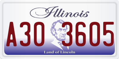 IL license plate A303605