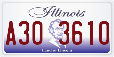 IL license plate A303610