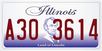 IL license plate A303614