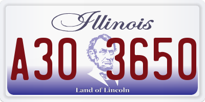 IL license plate A303650