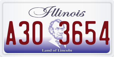 IL license plate A303654