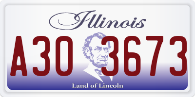 IL license plate A303673