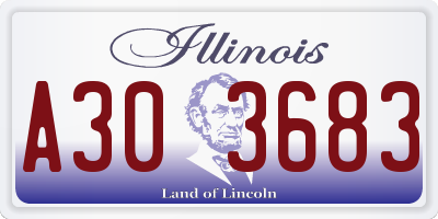 IL license plate A303683