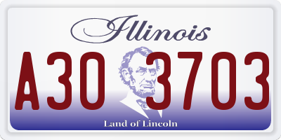 IL license plate A303703
