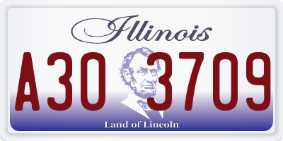 IL license plate A303709
