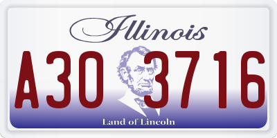 IL license plate A303716
