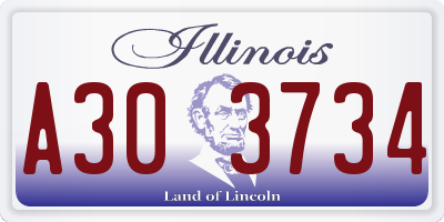 IL license plate A303734