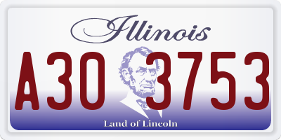 IL license plate A303753