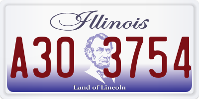 IL license plate A303754
