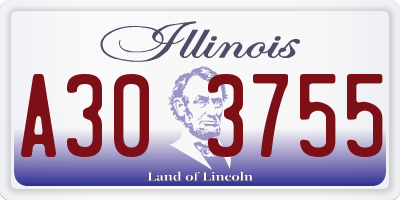 IL license plate A303755
