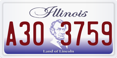 IL license plate A303759