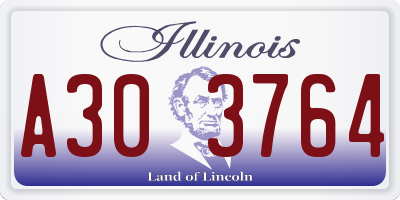 IL license plate A303764