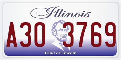 IL license plate A303769