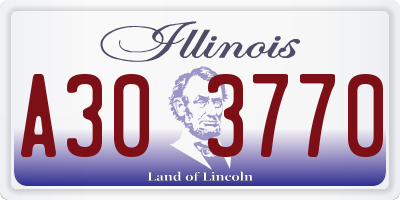 IL license plate A303770