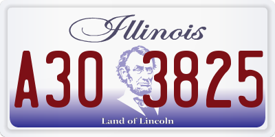 IL license plate A303825