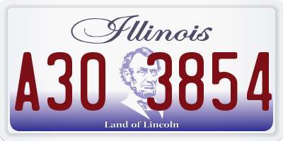 IL license plate A303854