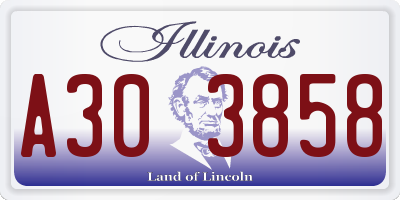 IL license plate A303858