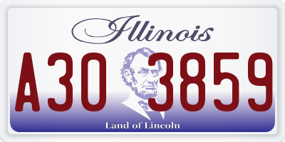 IL license plate A303859