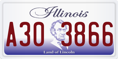 IL license plate A303866