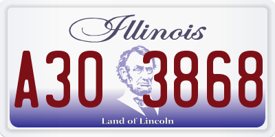 IL license plate A303868
