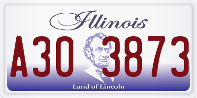 IL license plate A303873