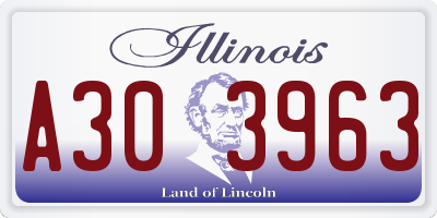 IL license plate A303963