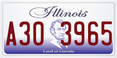 IL license plate A303965