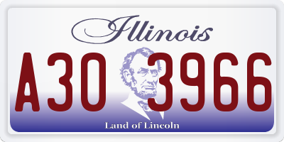 IL license plate A303966