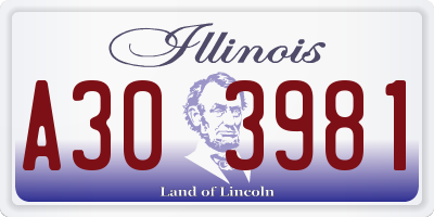IL license plate A303981