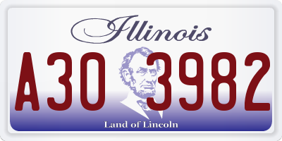 IL license plate A303982