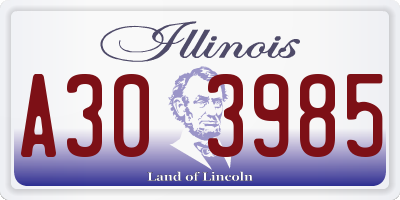 IL license plate A303985