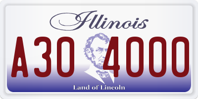 IL license plate A304000