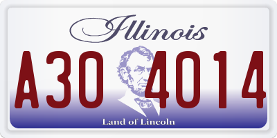 IL license plate A304014