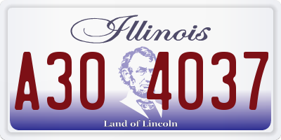 IL license plate A304037