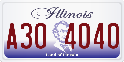 IL license plate A304040