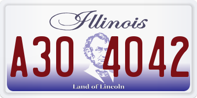 IL license plate A304042