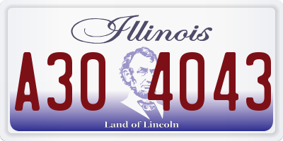 IL license plate A304043
