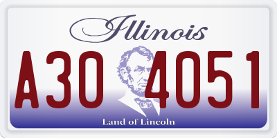 IL license plate A304051