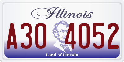IL license plate A304052