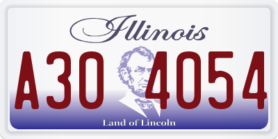 IL license plate A304054