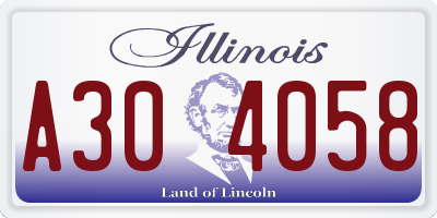 IL license plate A304058