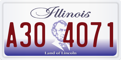 IL license plate A304071