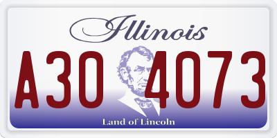 IL license plate A304073