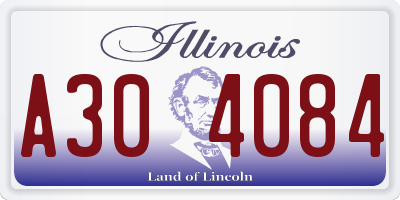 IL license plate A304084
