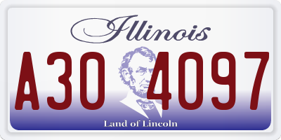 IL license plate A304097