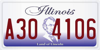 IL license plate A304106