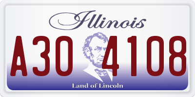 IL license plate A304108