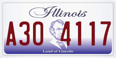 IL license plate A304117