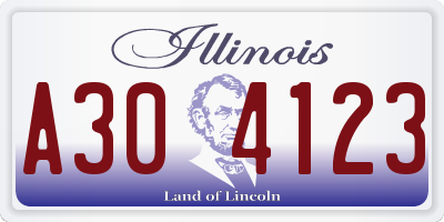 IL license plate A304123